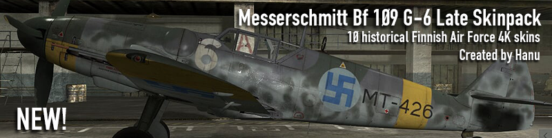 11 Historical Finnish Air Force Messerschmitt Bf 109 G-6 Late 4K skins. 11 Historical Finnish Air Force Messerschmitt Bf 109 G-6 Late 4K skins.